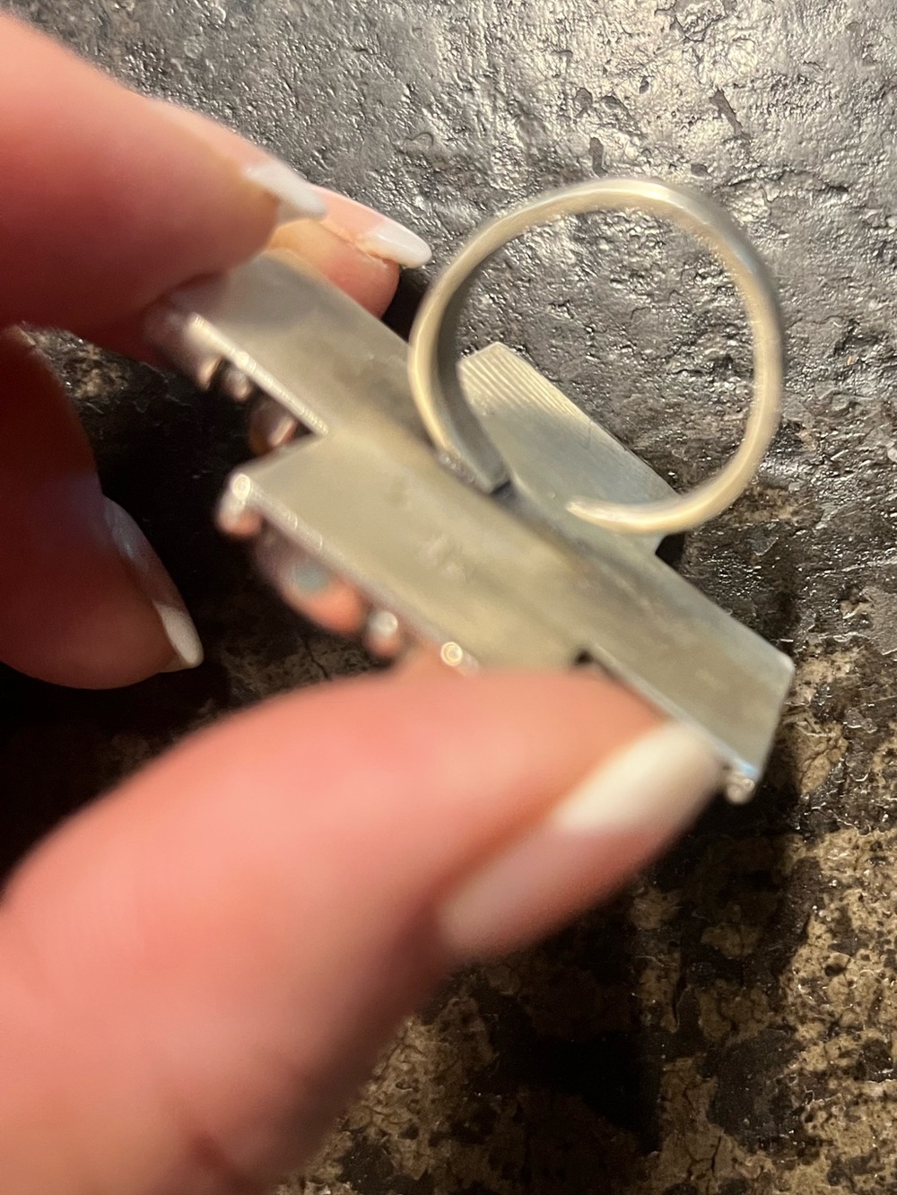 Multi-stone Large Sterling Silver Adjustable Cross Ring. - Picture 2 of 7